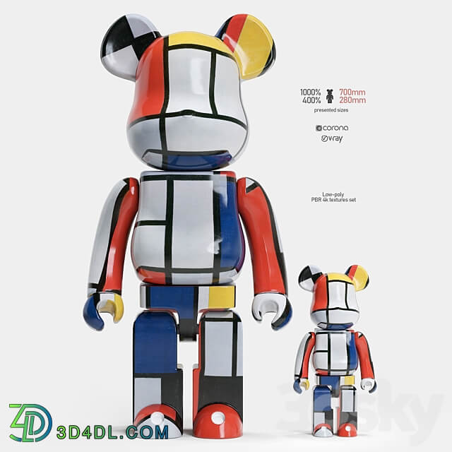 Bearbrick Piet Mondrian 3D Models 3DSKY
