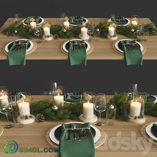 serving table set 003 3D Models