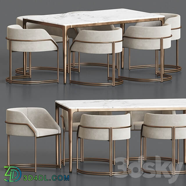 Deja Vu Chair Canto Table Dining Set Table Chair 3D Models