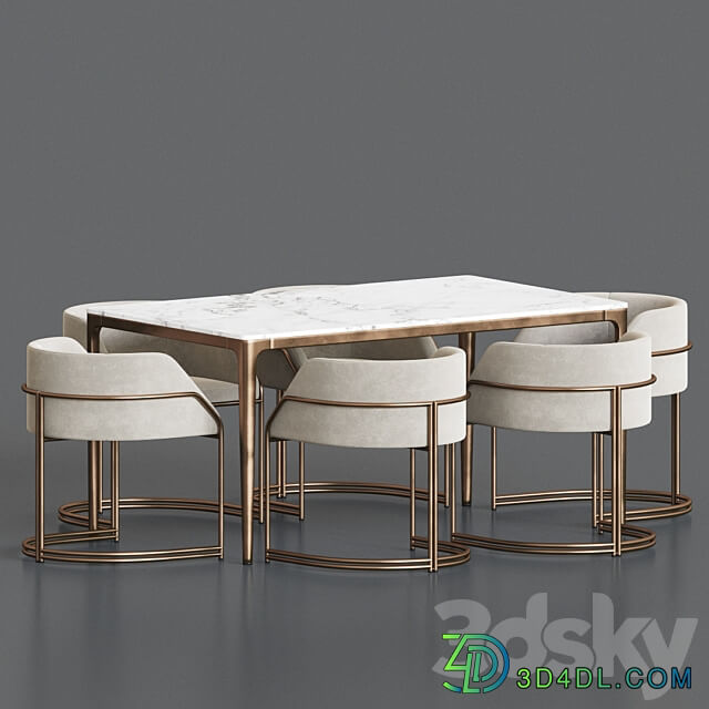 Deja Vu Chair Canto Table Dining Set Table Chair 3D Models