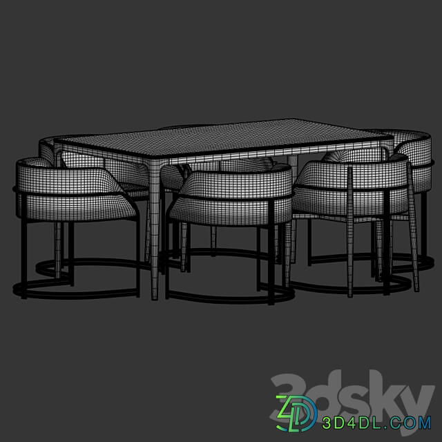 Deja Vu Chair Canto Table Dining Set Table Chair 3D Models