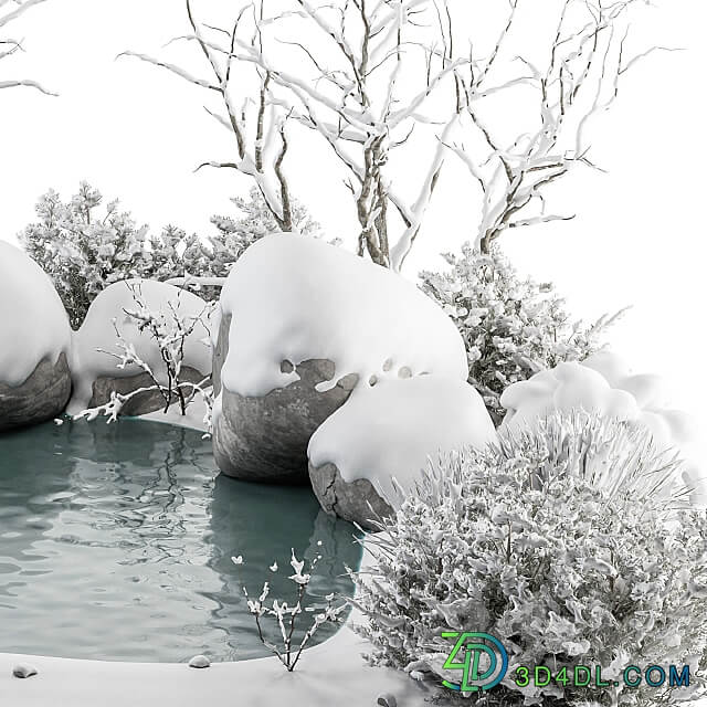 Landscape Furniture Snowy Lake Set 48 V Other 3D Models