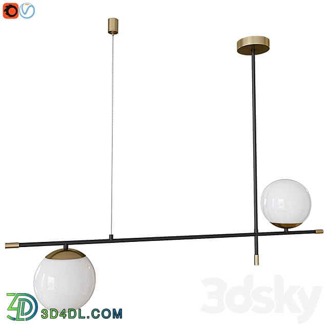 Maytoni Nostalgia MOD048PL 02G Pendant light 3D Models