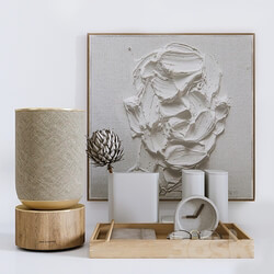 Decorative set with Protea and Plaster panel 3D Models 