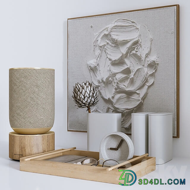 Decorative set with Protea and Plaster panel 3D Models