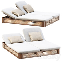 Sofia Rattan Double Chaise Lounge Chaise Lounger Other soft seating 3D Models 