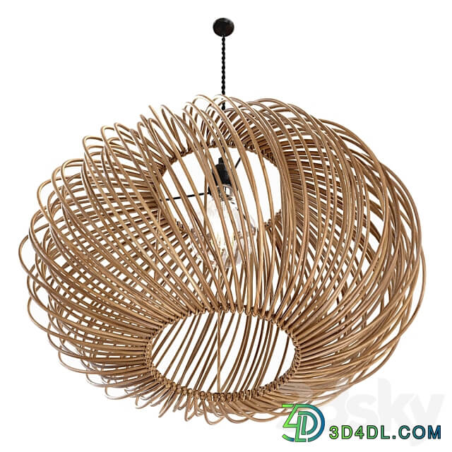 Oliver Bonas Espiral Natural Rattan Pendant Lamp Shade Pendant light 3D Models