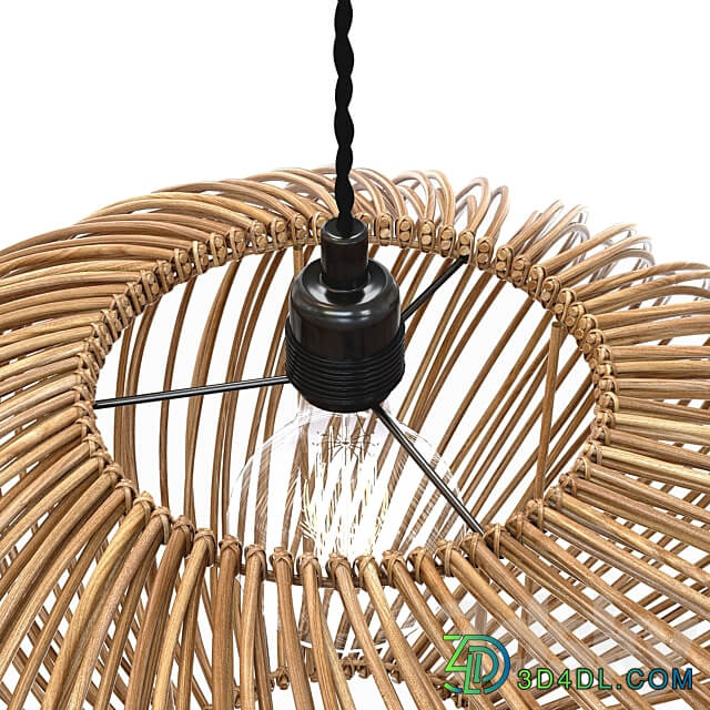 Oliver Bonas Espiral Natural Rattan Pendant Lamp Shade Pendant light 3D Models