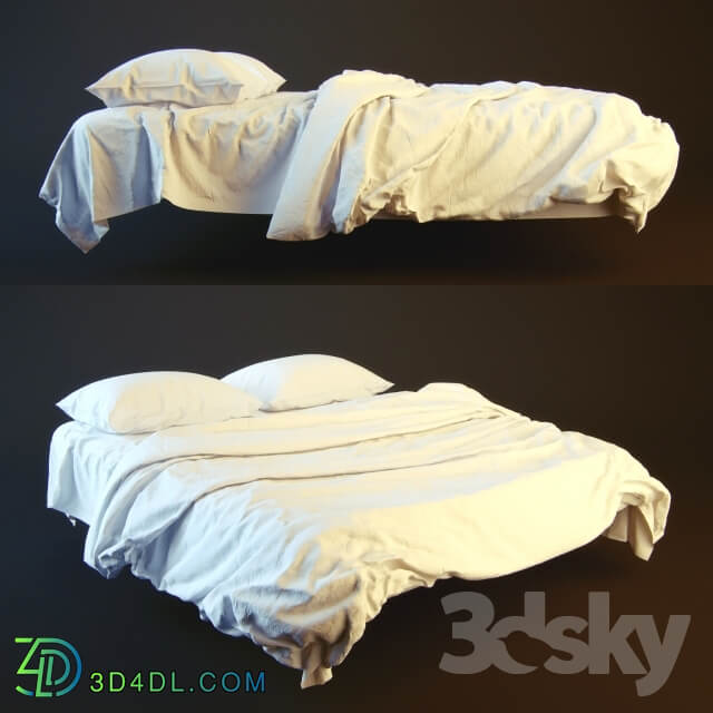 Bed Plain white bed high poly