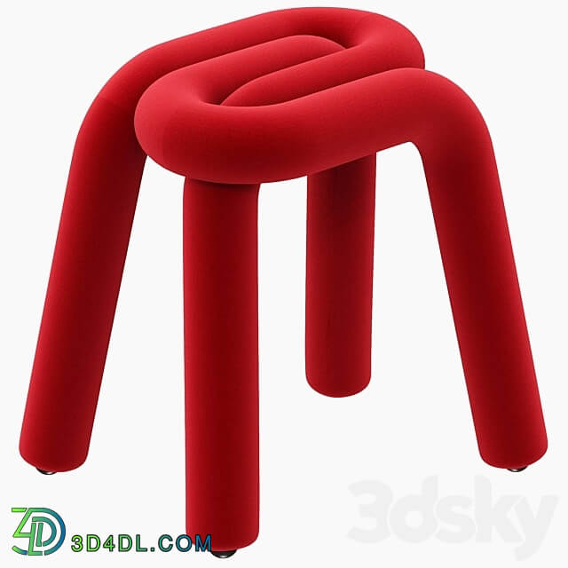 Mustache Big Game Bold Stool Orange 3D Models