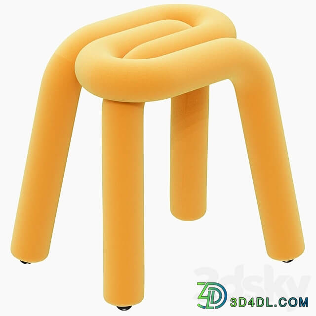 Mustache Big Game Bold Stool Orange 3D Models