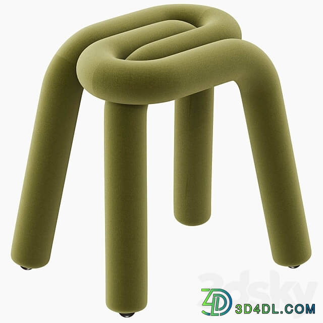 Mustache Big Game Bold Stool Orange 3D Models