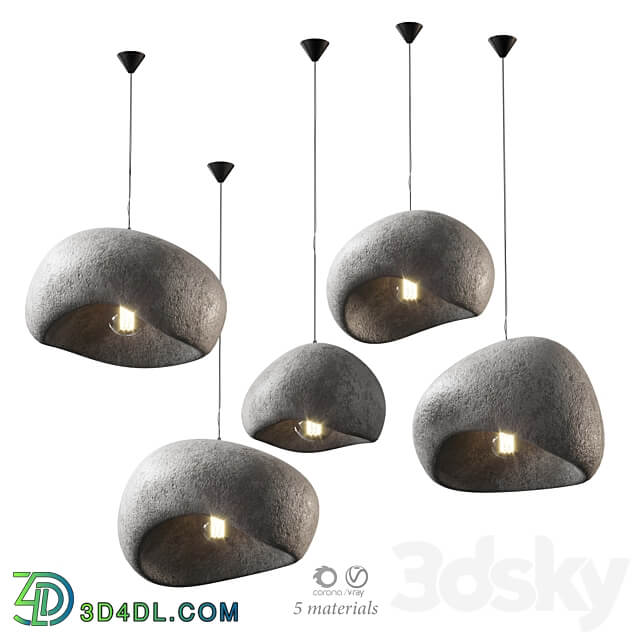 Khmara Lamp set 5 materials Pendant light 3D Models