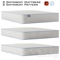 3 Different mattress high details and sectional Miscellaneous 3D Models 