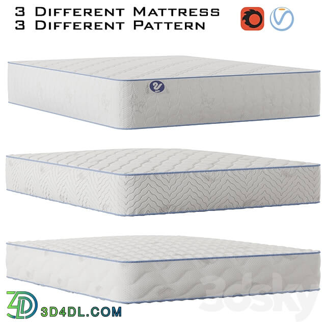 3 Different mattress high details and sectional Miscellaneous 3D Models