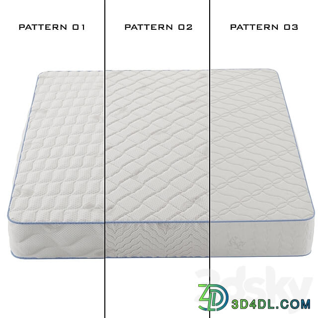 3 Different mattress high details and sectional Miscellaneous 3D Models