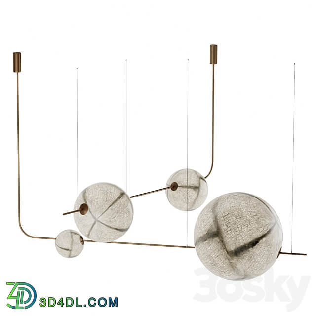 Superb all horizontal 1600 Pendant light 3D Models