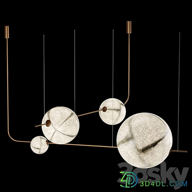 Superb all horizontal 1600 Pendant light 3D Models