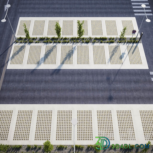 Outdoor eco parking 3D Models