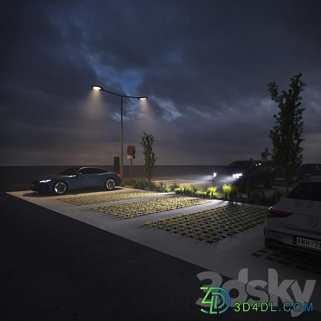 Outdoor eco parking 3D Models