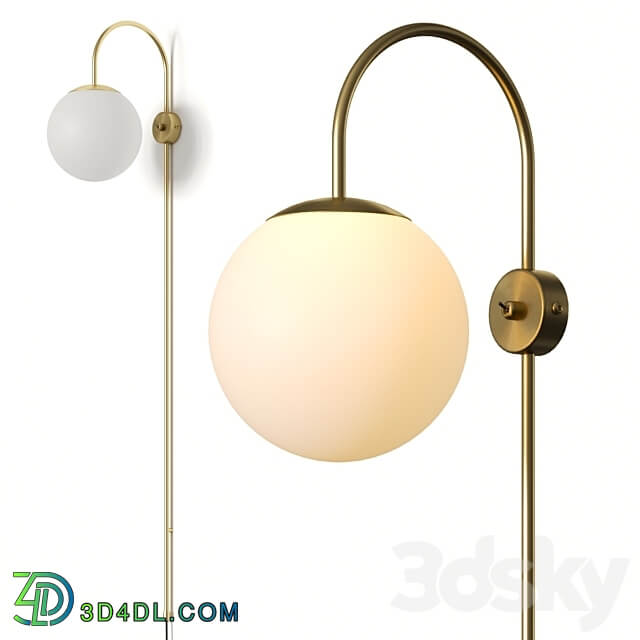 La Redoute Moricio Brass And Opaline Wall Lamp 3D Models