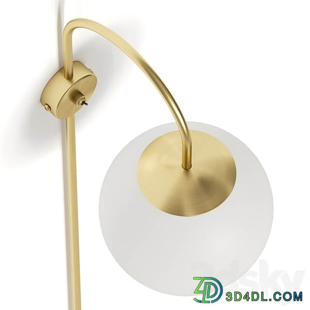 La Redoute Moricio Brass And Opaline Wall Lamp 3D Models