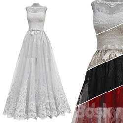 Wedding Dress Clothes 3D Models 