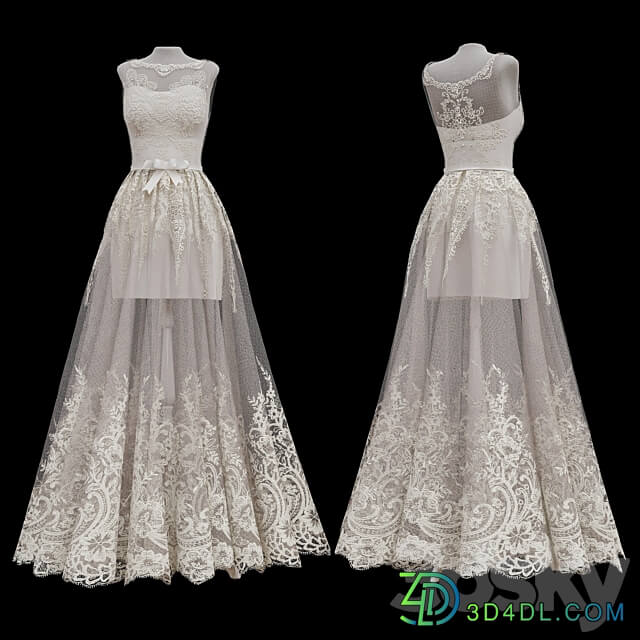 Wedding Dress Clothes 3D Models