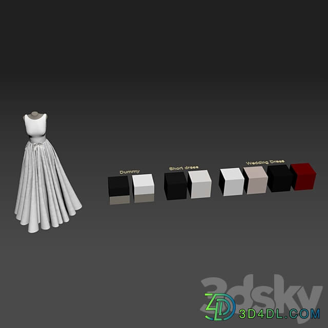 Wedding Dress Clothes 3D Models