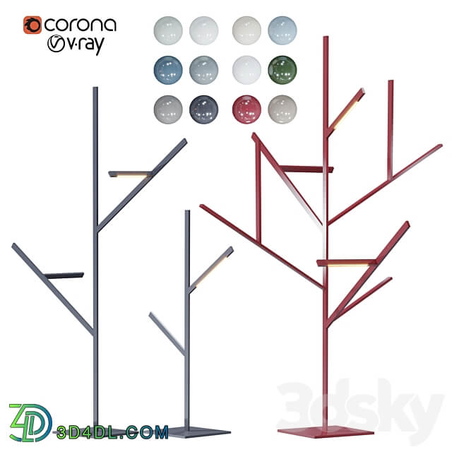 Blau tree lamp set 3D Models