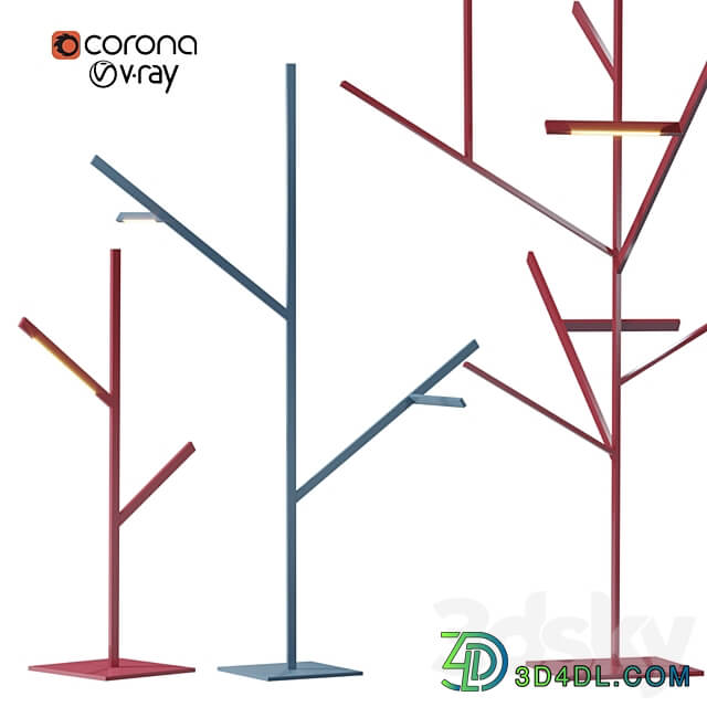 Blau tree lamp set 3D Models