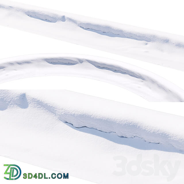 Snowdrift on the road 3D Models