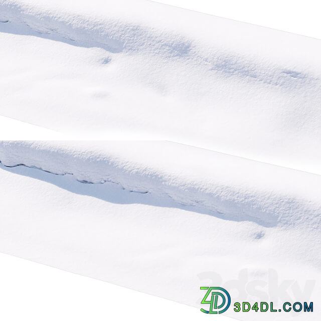 Snowdrift on the road 3D Models