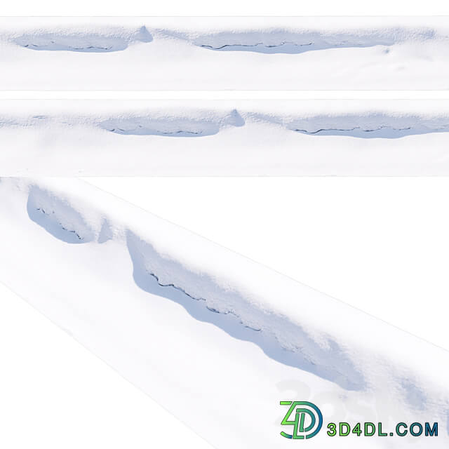 Snowdrift on the road 3D Models