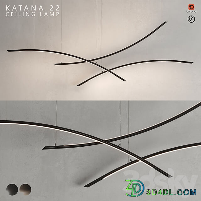 Cattelan Italia Katana 2022.1 Line Pendant light 3D Models