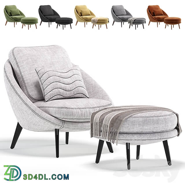 Armchair Lido by Minotti 6 Colors Version 3D Models