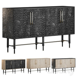 Charred wood chest of drawers Sideboard Chest of drawer 3D Models 