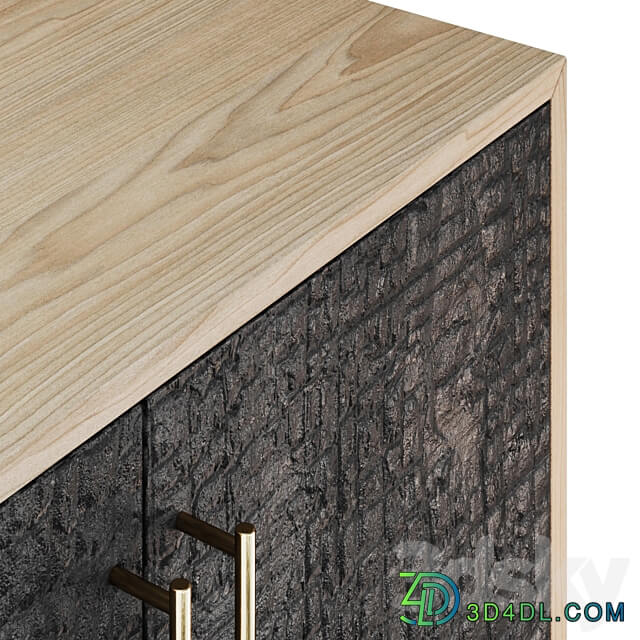 Charred wood chest of drawers Sideboard Chest of drawer 3D Models