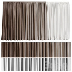 Curtain in four shades with tulle 3D Models 