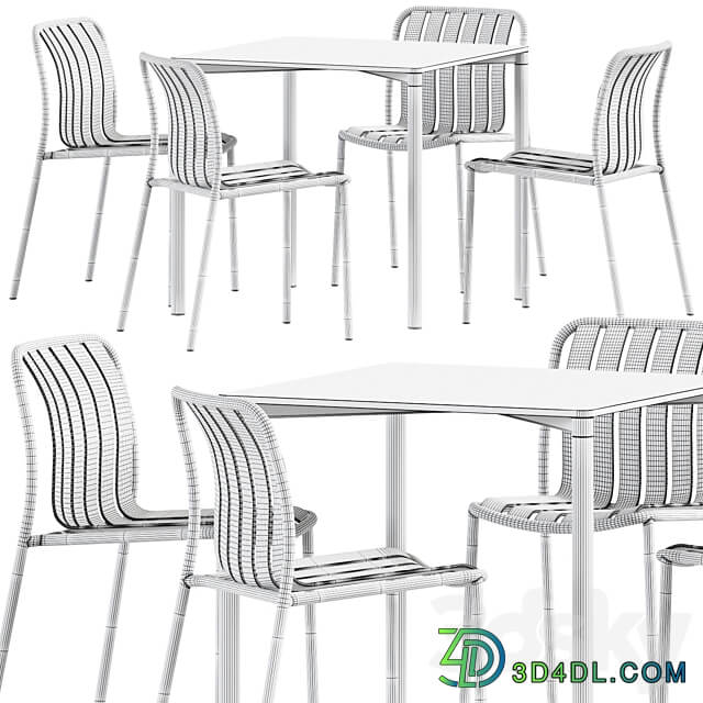 Trocadero Outdoor Table and Chair by Talenti Outdoor furniture Table Chair 3D Models