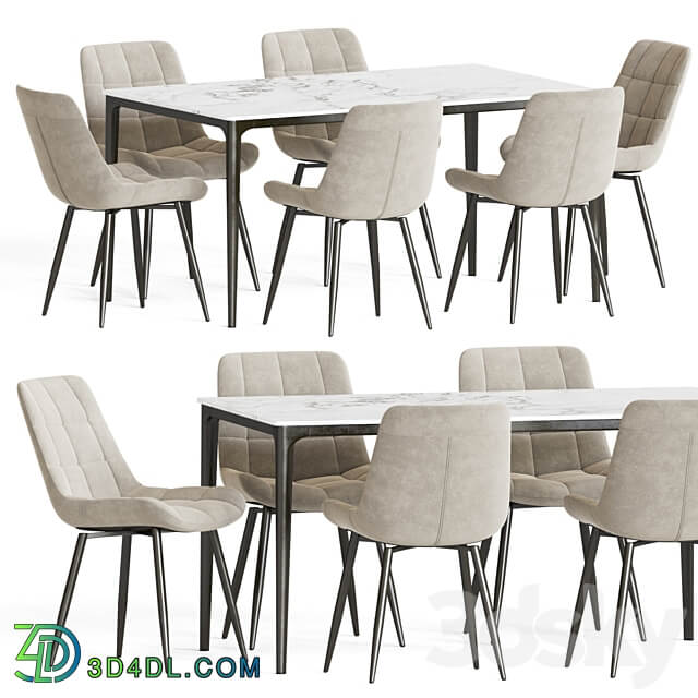 Dining Set 70 Table Chair 3D Models