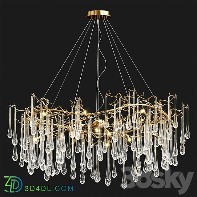 Serip Big AQUA Chandelier Pendant light 3D Models