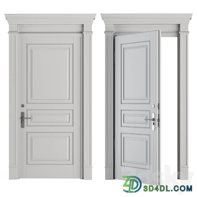 White Front Classic Door Set 37 3D Models