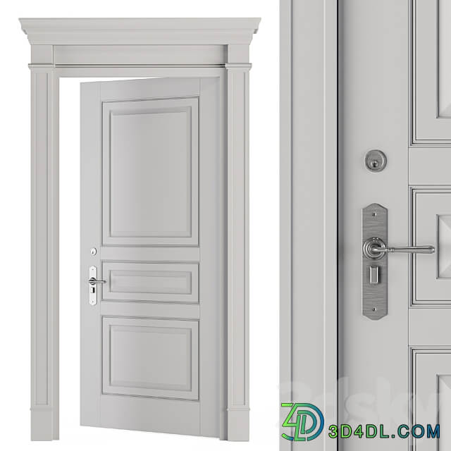 White Front Classic Door Set 37 3D Models