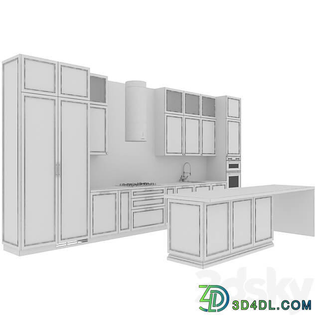 kitchen neoclassic102 Kitchen 3D Models