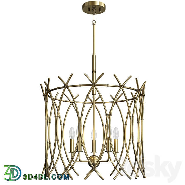 Woven bamboo chandelier Pendant light 3D Models