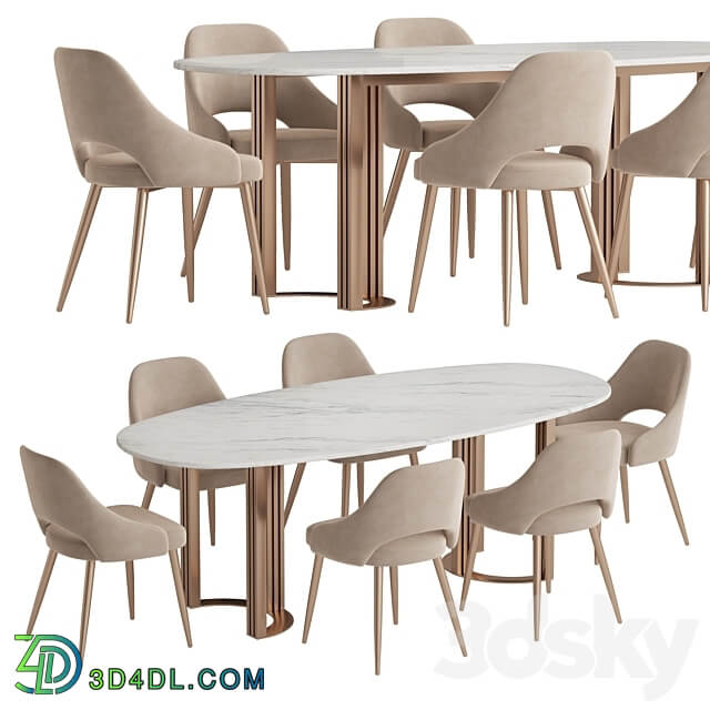 Hudkoff Lord Aero chair Dining set Table Chair 3D Models