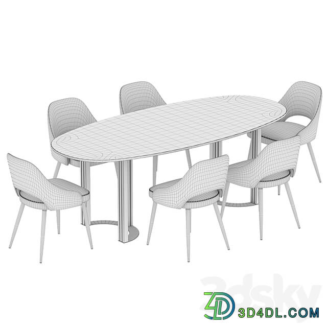 Hudkoff Lord Aero chair Dining set Table Chair 3D Models