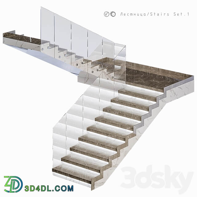 Staircase Set 1 3D Models