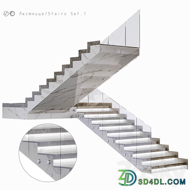 Staircase Set 1 3D Models